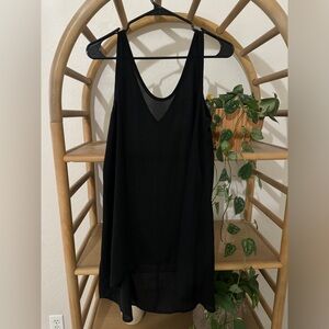 Black sheer oversized tank